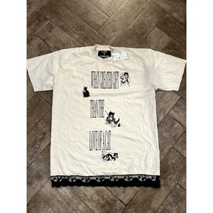 NEW Cats N Scribbles "What Greater Gift" Oversized‎ Shirt Size Large with Lace